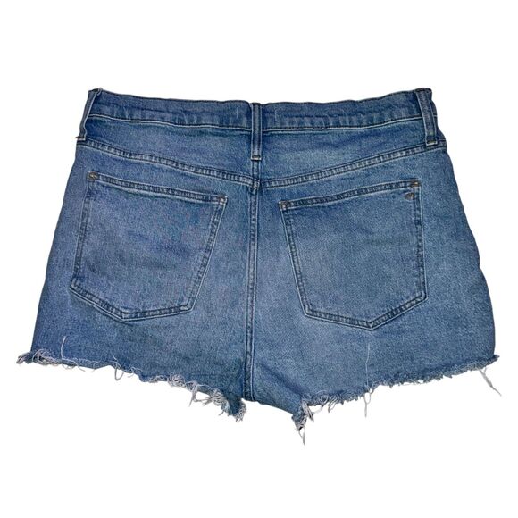 Madewell The Perfect Jean Short Women's Sz 33 Fiore Wash Blue Raw Hem Distressed - Picture 4 of 7